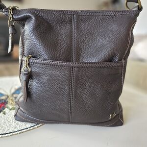 The Sak Dark Brown Leather Crossbody Bag